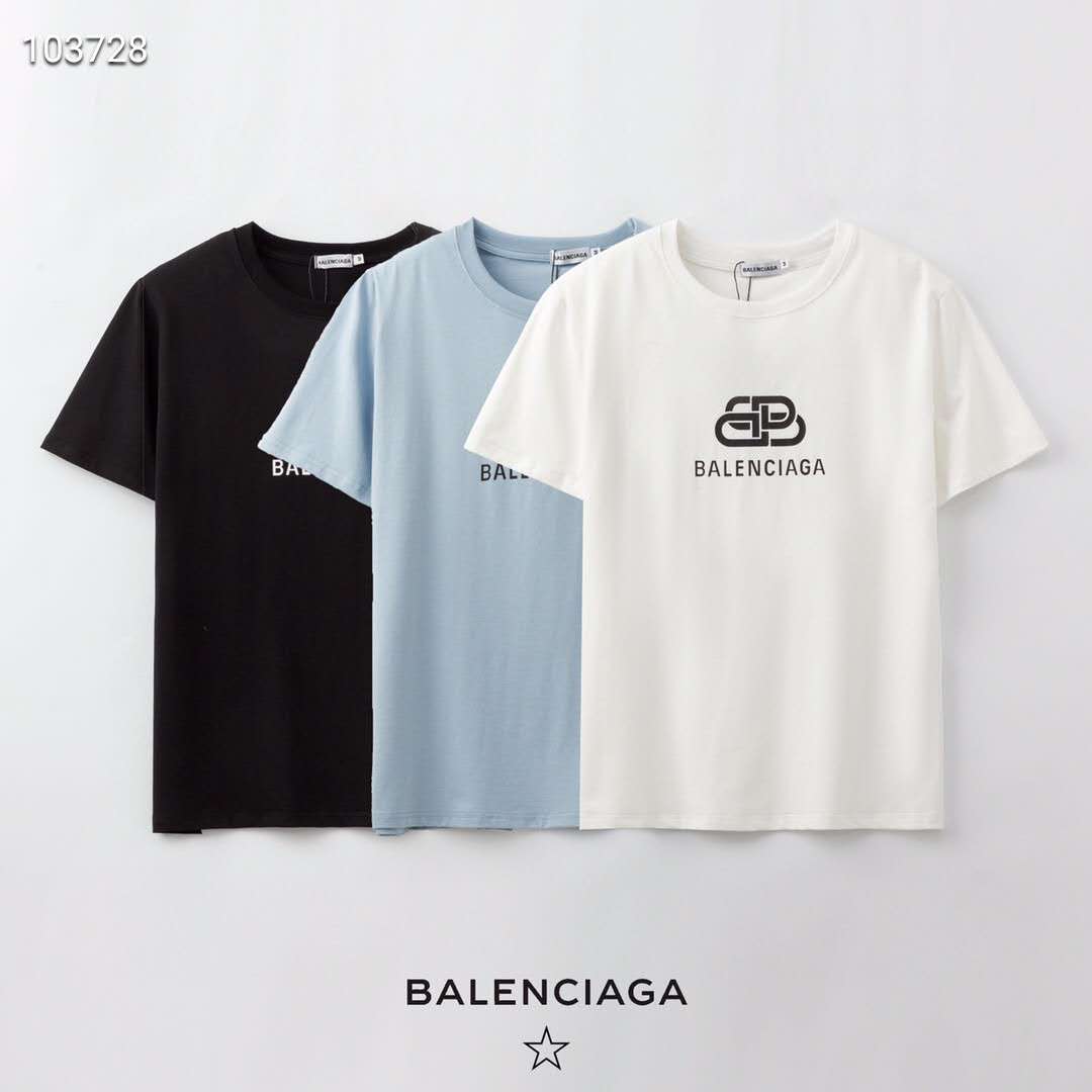 バレンシアガ tシャツ 男女兼用 ブランド balenciaga 半袖 ペアルック 丸襟 カットソー