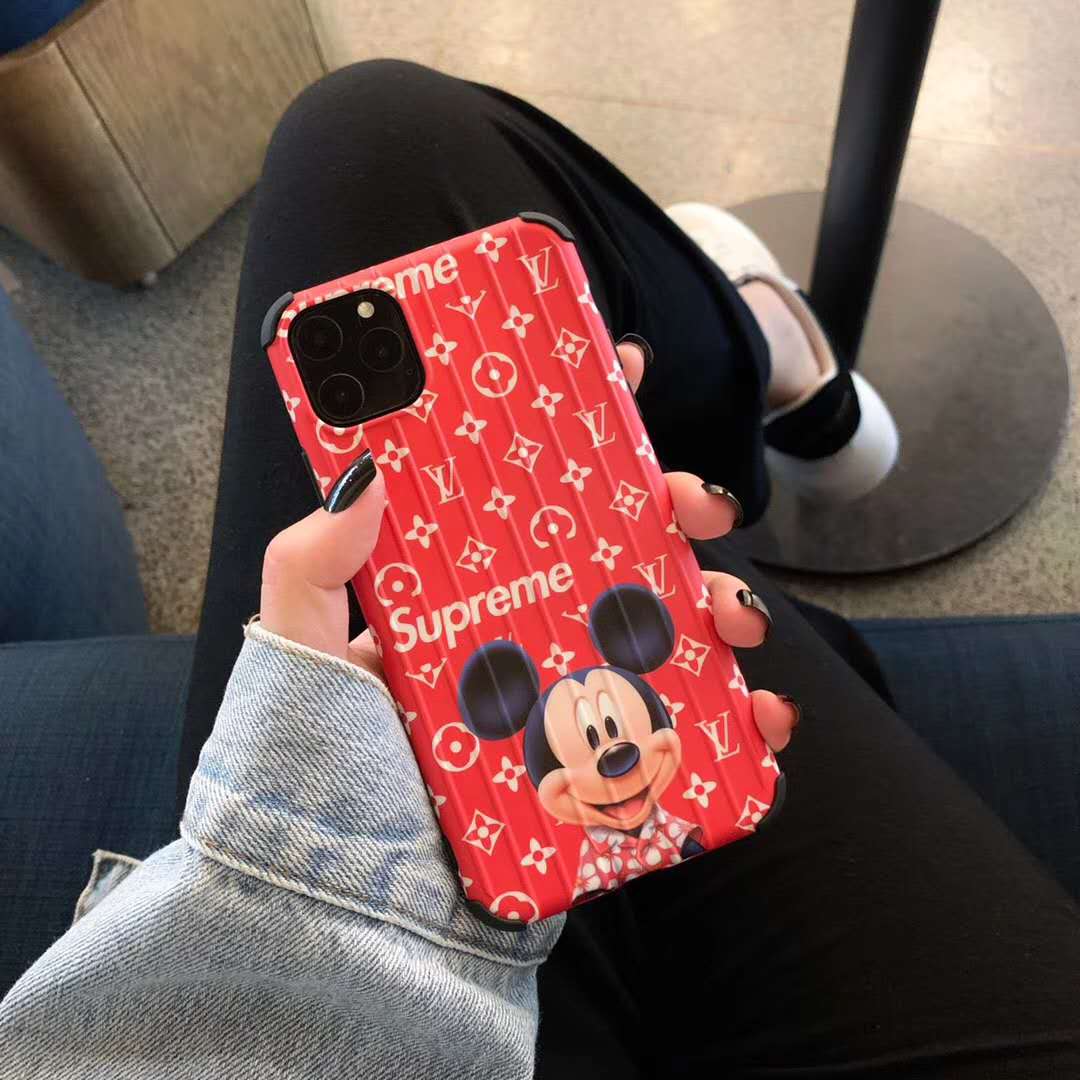 シュプリーム Lv コラボ Iphone 11 11proケース ミッキー柄 人気 Supreme アイフォン11pro Max Xs Maxカバー かわいい