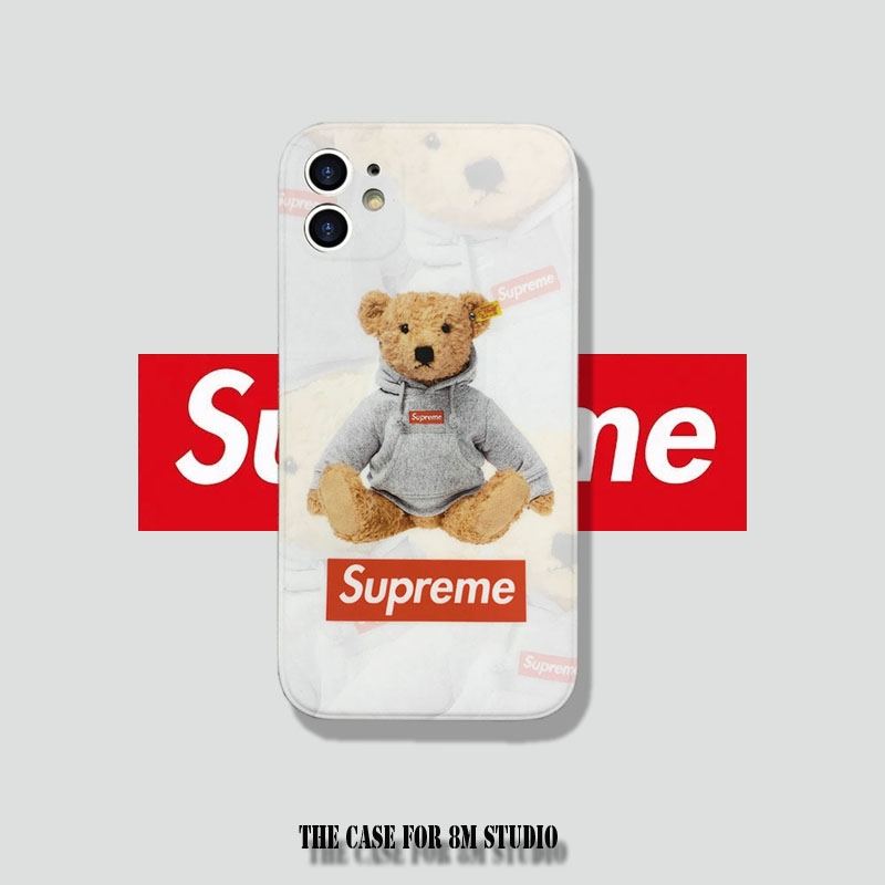 シュプリーム アイフォン12 12pro携帯カバー 熊柄 人気 Supreme Iphone 11 11pro Maxケース かわいい 男女兼用