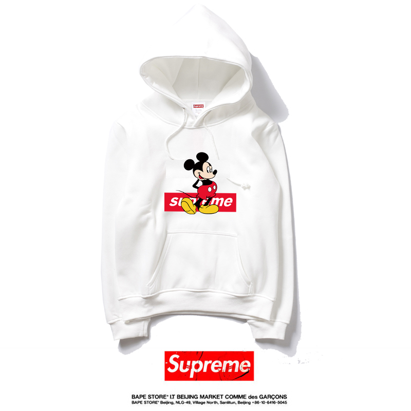 Supreme ミッキー コラボ パーカー メンズ レディス シュプリーム 裏起毛 スウェットパーカー 大人気 プリントログ