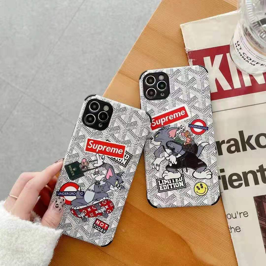 Supreme アイフォン12pro 12miniケース 男女兼用 トムとジェリー シュプリーム Iphone 12 12pro Max携帯カバー 可愛い