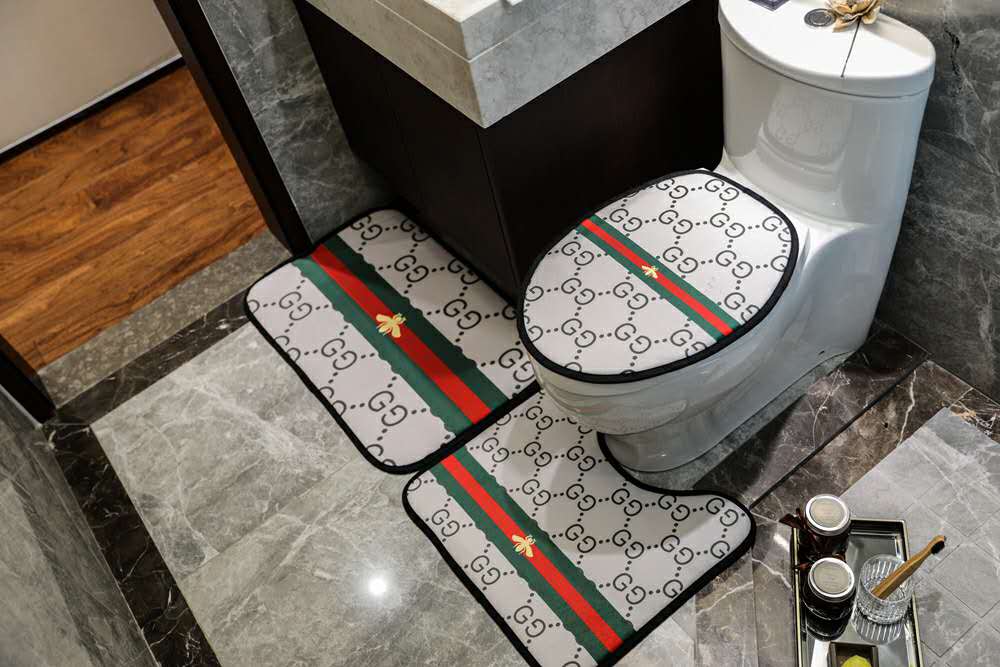 ルイヴィト 浴室足ふきマット gucci トイレ浴室マットエルメス方形マット3点セットU型トイレマット