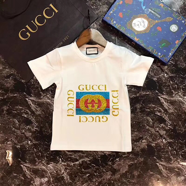 Gucci 半袖Tシャツ 子供服 パロディ キッズ 韓国 男の子/女の子 可愛い 部屋 親子洋服 ファッションコピー