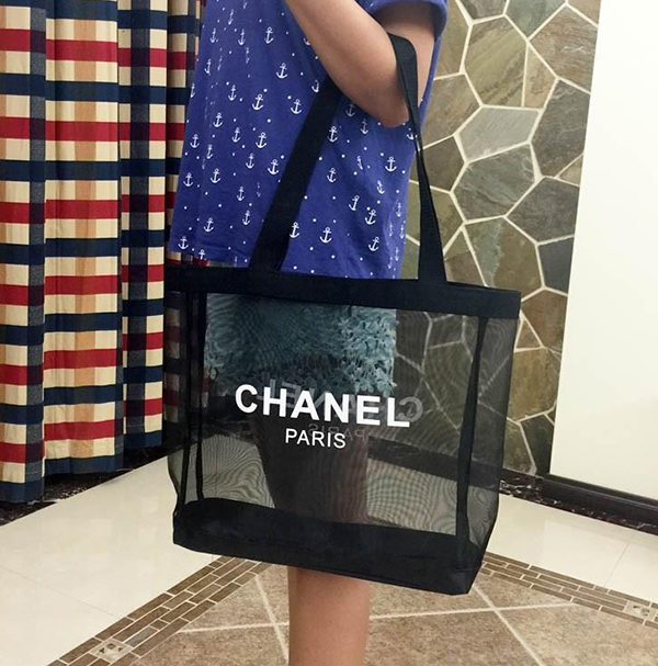 シャネル ビーチ バッグ 透明 ビニール トート バッグ chanel 透明