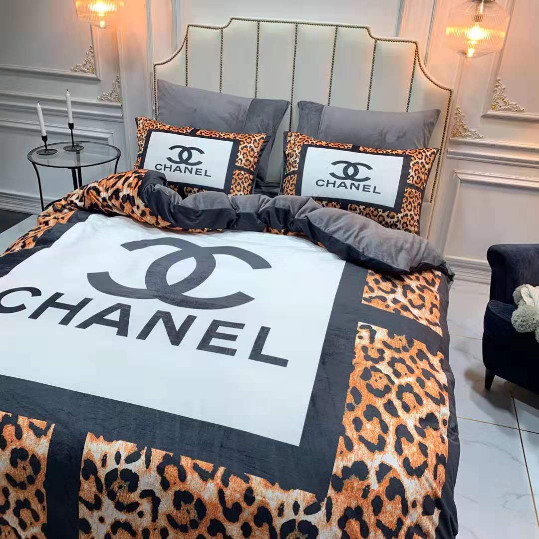 chanel 寝具カバーセット絨製 シャネル 掛け布団カバー秋冬 ベッド用