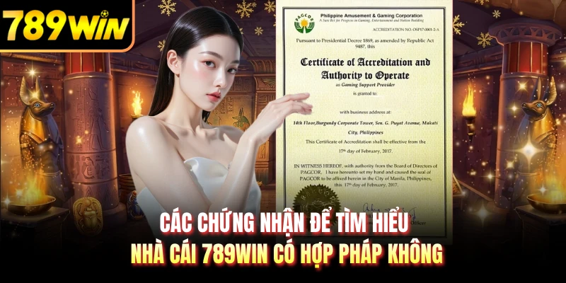 Các chứng nhận để tìm hiểu nhà cái 789WIN có hợp pháp không