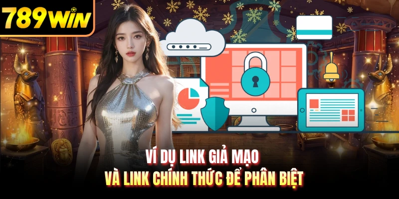 Ví dụ link giả mạo và link chính thức để phân biệt